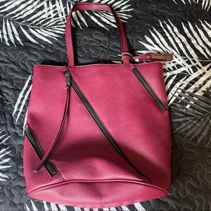 Joe’s Jeans Burgundy Tote w/Zipper Accents